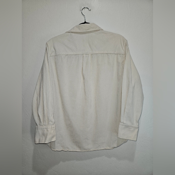 AYR Cream Shacket Corduroy Button Front Shirt Long Sleeve All Year Round XS - Picture 12 of 15